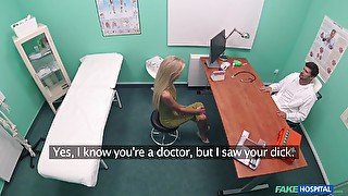 Hardcore pussy drilling in the hospital after a BJ by Katrin Tequila