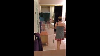 Real wife undressing for shower