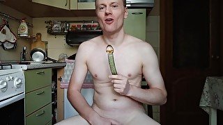 LanaTuls - Slave for Master. Russian Faggot. Anal Glass Dildo 18x2.5 in action. You Master? Use Me!