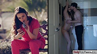 Bigtit nurse fucked hard in the shower