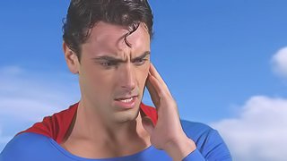 Horny superman comes to help the sexy babes with their horniness
