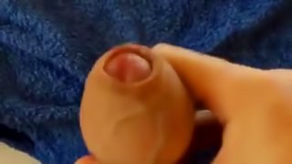 Hot semen on the tip of the penis for you