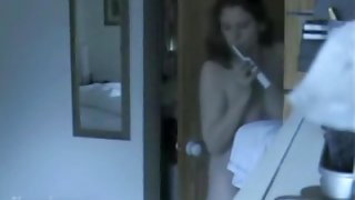 Sweet girlfriend with nice boobs changing on spy camera