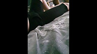 Step mom pulled out jeans fucking step son in bed
