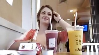 Beautiful girl Horny at McDonald's