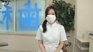 Nasty Japanese doctor sucks and rides her patient's cock