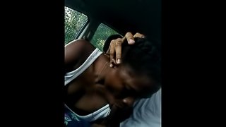 She Deepthroats Cock while listening to Trap Music in The car! And Swallows