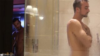 Roommate Caught Creeping On His Straight Friend Showering Turns Into Sex