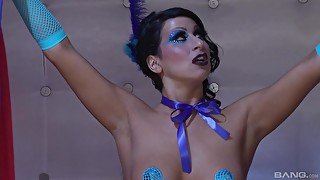Kinky Sophia Bella loves to suck a dick thru gloryhole before sex