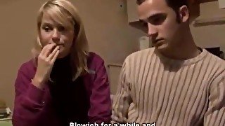 A Czech couple fucks at home