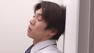 Naughty Japanese girl gives head and gets fucked at the office