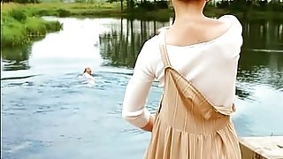 Irina Goryacheva Nude Swimming in The Lake