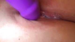 Amateur teen plays with purple vibrator (onlyfans: amandas18)