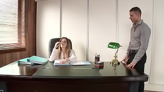 Attractive Cowgirl In Glasses Getting Smashed At The Office