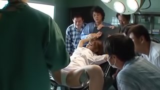 Minami Kojima gets her Asian twat toyed to orgasm by a few dudes