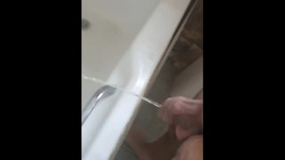 Step mom washing step son dick in the bathroom till he cum on her tits 