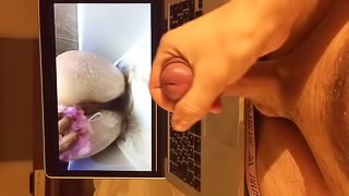 Remote Cumshot Stroking on my Girlfriend on Pornhub on Business Trip