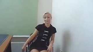 Guy fucks a blonde in doggy and gives her anal creampie