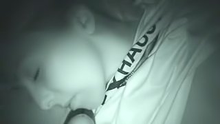 Babe babe sucking cock while half asleep and gets pussy fingered