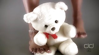 Darla TV - Darla Tramples A Teddy Bear With Her Sexy Ebony Feet