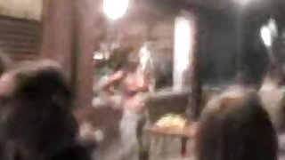 Russian girl strips at a bar and pours water over her naked body