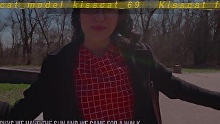 Let's walk in Nature - Public Agent PickUp Russian Student to Real Outdoor Fuck / Kiss Cat