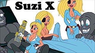 SUZI X Sexy ANIMATED COMPILATION Fuck whip fetish tits show - cartoon extra boobs busty blonde sex