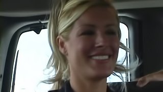 Blonde Rene was seduced and fucked in the truck