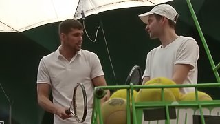 Fucking after a tennis match with the babe in a pleated skirt