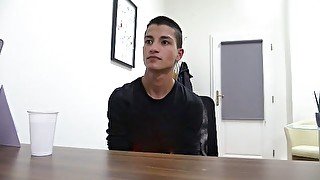 Sexy dude takes a load in this casting porno movie