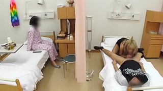 Japanese bitch seduces a man and fucks him in a hospital ward