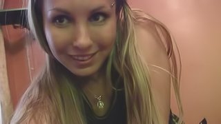 Hot blonde with big tits loves to tease