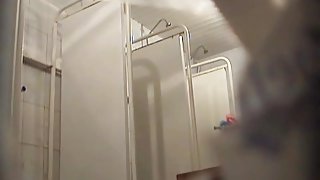 Steamy girls captured on a hot shower cam sex tape