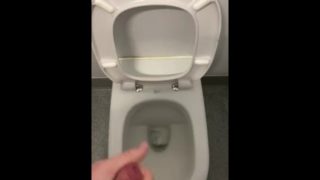 Playing with myself in the public toilets shooting my big Cumshot   