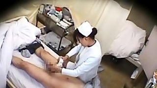 Amateur Asian nurse giving this lucky lad a hot blowjob