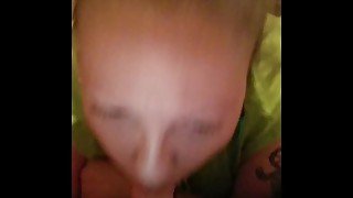 Sloppy blowjob while watching porn huge cum swallowing