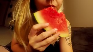 Mesmerizing Watermelon Slurping