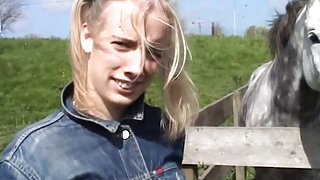 Blonde teen fucks for cash and gets facialized