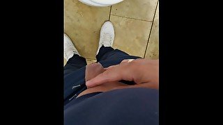 Step mom caught step son dick and fuck in the public bathroom