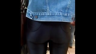 PERFECT candid teen ass in shiny pants