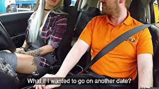 Fake Driving School Busty goth learner in anal and sex toys lesson finale
