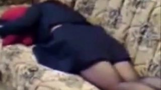 Spying my mom home alone masturbating on couch