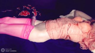 Waking up with Horny Pink Dick Girl Edging before Cumming