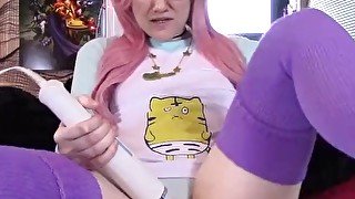 Super Sonico Cosplay Multi Orgasm Wet Panties and Fingering