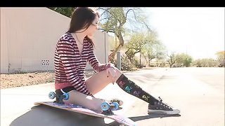 Naughty Skateboarding With The Teen Brunette Aiden