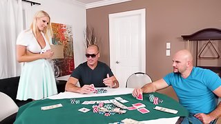Although Vanessa Cage lost a game of poker she won two big dicks