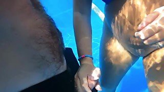 Sexy Joy takes a Creampie in the Pool