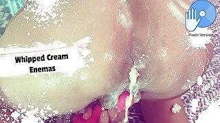 Intense ORGASM with Whipped CREAM ENEMAS - Ass Food Experiments
