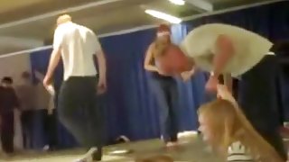College students go crazy on stage