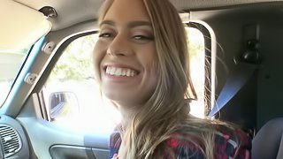 Jill Kassidy with natural tits cock riding outdoor